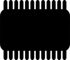 Vector silhouette of Computer Chip on white background