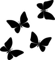 Vector silhouette of Butterfly on white background