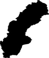 Vector silhouette of sweden map on white background