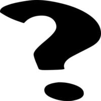 Vector silhouette of question mark  on white background