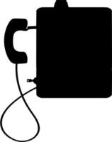 Vector silhouette of telephone on white background