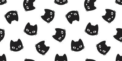 cat seamless pattern cat head vector kitten isolated wallpaper background white