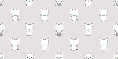 cat seamless pattern vector kitten breed calico scarf isolated wallpaper background white