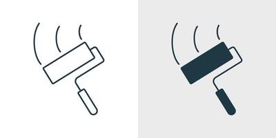 Paint roller paintbrush icon vector