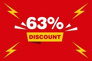 63 percent Sale and discount labels. price off tag icon flat design. vector