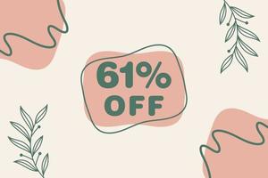 61 percent Sale and discount labels. price off tag icon flat design. vector