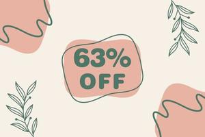 63 percent Sale and discount labels. price off tag icon flat design. vector