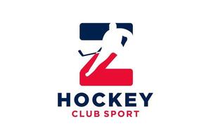 Vector initials letter Z with hockey creative geometric modern logo design.