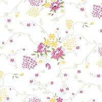 Flowers and leafs pattern. vector
