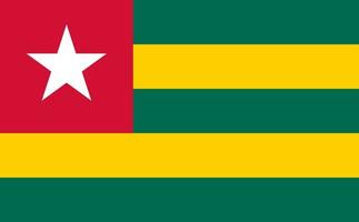 Togo flag simple illustration for independence day or election vector