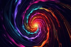 Abstract psychedelic colorful spiral whirlpool background. . photo