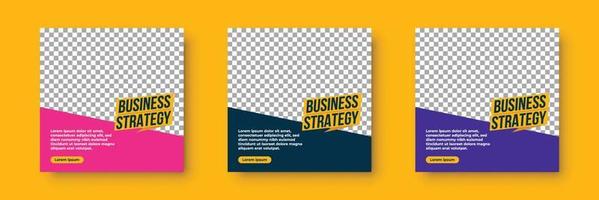 Business Strategy social media post template vector