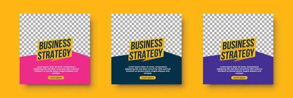 Business Strategy social media post template vector