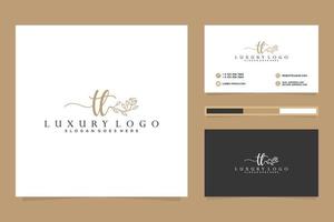 Initial TL Feminine logo collections and business card template Premium Vector. vector