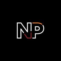 Abstract letter NP logo design with line connection for technology and digital business company. vector