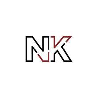 Abstract letter NK logo design with line connection for technology and digital business company. vector