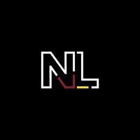 Abstract letter NL logo design with line connection for technology and digital business company. vector