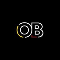 Abstract letter OB logo design with line connection for technology and digital business company. vector