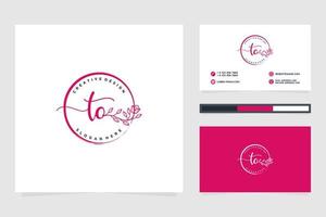 Initial TO Feminine logo collections and business card template Premium Vector. vector