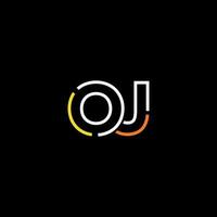 resumen letra oj logo diseño con línea conexión para tecnología y digital negocio compañía. vector