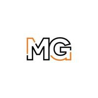 Abstract letter MG logo design with line connection for technology and digital business company. vector