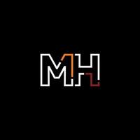 Abstract letter MH logo design with line connection for technology and digital business company. vector