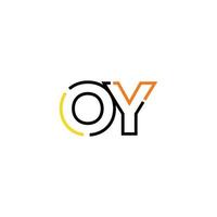 Abstract letter OY logo design with line connection for technology and digital business company. vector