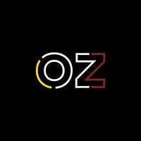 Abstract letter OZ logo design with line connection for technology and digital business company. vector