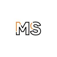 Abstract letter MS logo design with line connection for technology and digital business company. vector