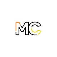 Abstract letter MC logo design with line connection for technology and digital business company. vector