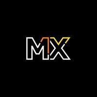 Abstract letter MX logo design with line connection for technology and digital business company. vector