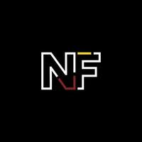 Abstract letter NF logo design with line connection for technology and digital business company. vector