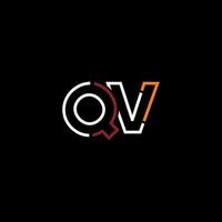 Abstract letter QV logo design with line connection for technology and digital business company. vector