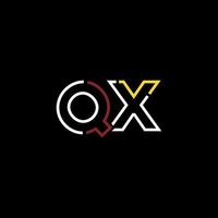 Abstract letter QX logo design with line connection for technology and digital business company. vector