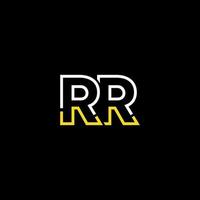 Abstract letter RR logo design with line connection for technology and digital business company. vector