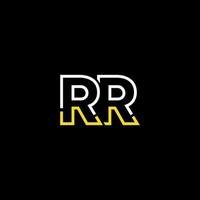 resumen letra rr logo diseño con línea conexión para tecnología y digital negocio compañía. vector