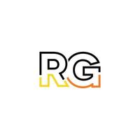 Abstract letter RG logo design with line connection for technology and digital business company. vector