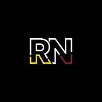 resumen letra rn logo diseño con línea conexión para tecnología y digital negocio compañía. vector