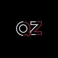 Abstract letter QZ logo design with line connection for technology and digital business company. vector