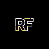 Abstract letter RF logo design with line connection for technology and digital business company. vector