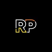 resumen letra rp logo diseño con línea conexión para tecnología y digital negocio compañía. vector