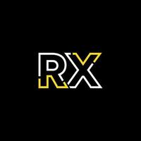 Abstract letter RX logo design with line connection for technology and digital business company. vector