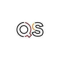 Abstract letter QS logo design with line connection for technology and digital business company. vector