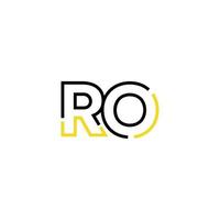 Abstract letter RO logo design with line connection for technology and digital business company. vector