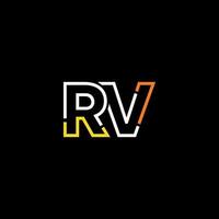 resumen letra rv logo diseño con línea conexión para tecnología y digital negocio compañía. vector