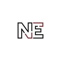 Abstract letter NE logo design with line connection for technology and digital business company. vector