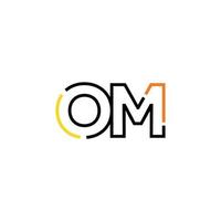 Abstract letter OM logo design with line connection for technology and digital business company. vector