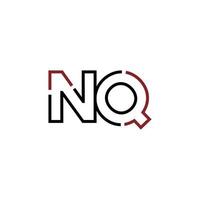resumen letra nq logo diseño con línea conexión para tecnología y digital negocio compañía. vector