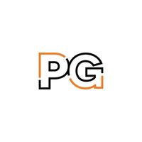 resumen letra pg logo diseño con línea conexión para tecnología y digital negocio compañía. vector