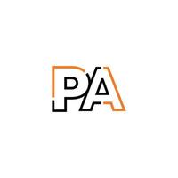 Abstract letter PA logo design with line connection for technology and digital business company. vector